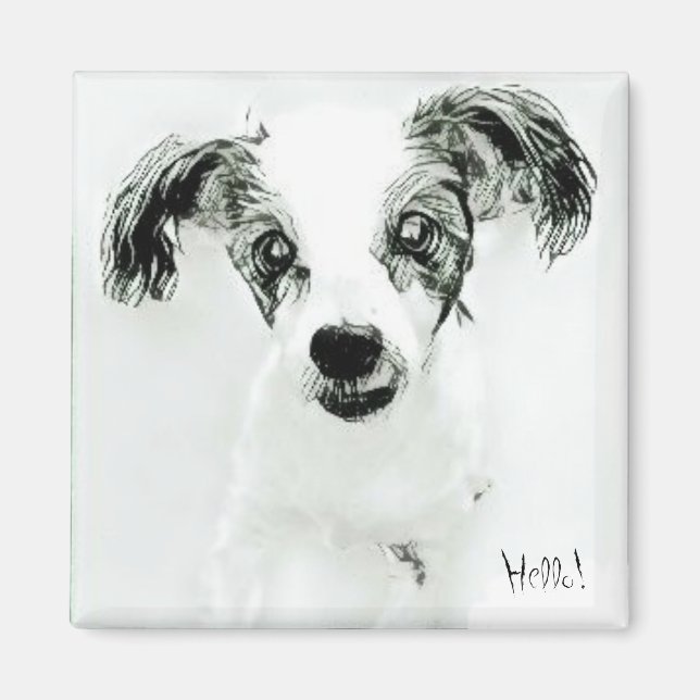 Bonjour mignon chien Magnet (Devant)