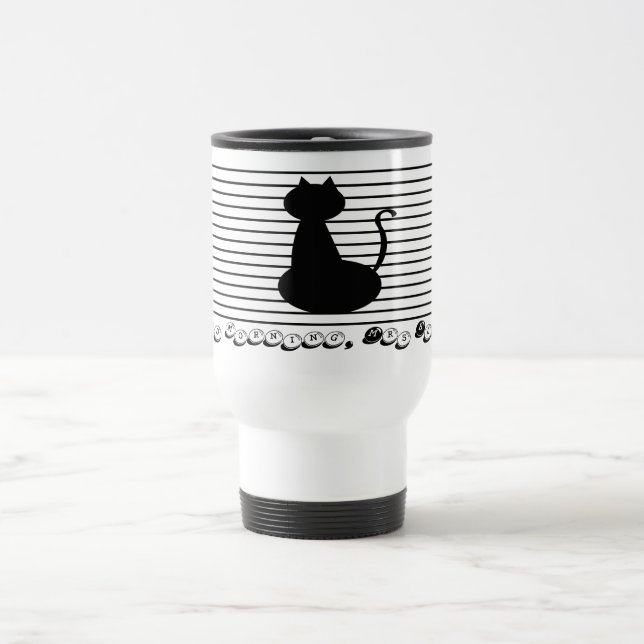 Bonjour Mme Black Acier Inoxydable Voyage Mug (Centre)