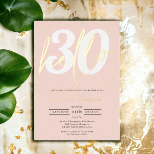 Bonjour moderne 30 ans carte d'anniversaire photo