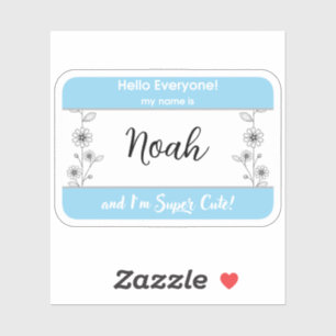 Bonjour Mon nom est Bébé nom étiquette autocollant