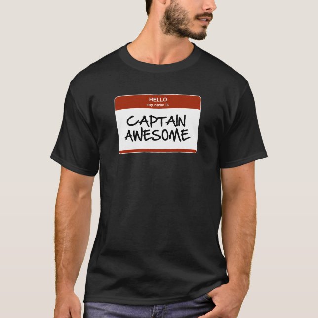 Bonjour mon nom est capitaine Awesome T-Shirt (Devant)