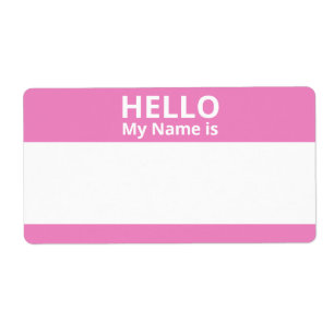 Bonjour Mon nom est rose et blanc Nom Étiquette