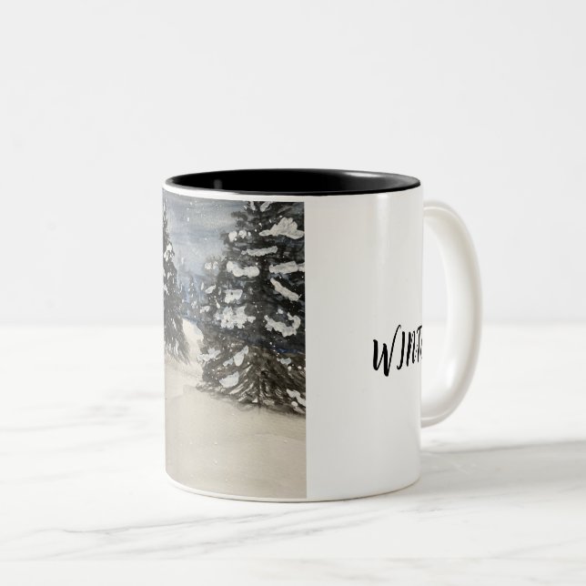 Bonjour Mug classique hiver, 11 oz (Devant droit)