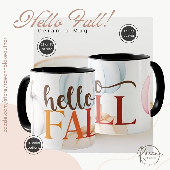 Bonjour Mug en Céramique d'Automne (Créateur téléchargé)