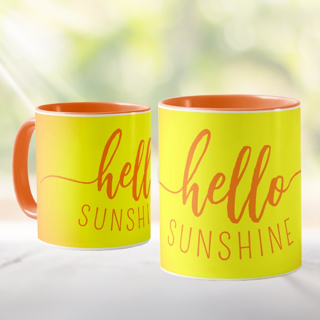 Bonjour Mug Orange et Jaune Sunshine (Hello Sunshine Mug: Sip in Style with Summer Vibes! ☀️🌼)