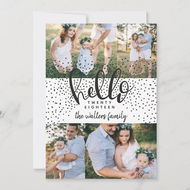 BONJOUR NEIGE CARTE DE NOUVELLE ANNÉE (Devant)