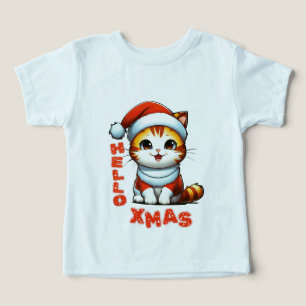 Bonjour Noël - Chat de Noël mignon en costume Père