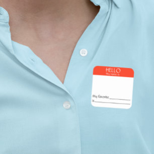 Bonjour Nom Balise Sticker Badge Funny Party