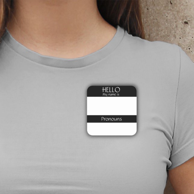 Bonjour Nom Balise Sticker Badge Pronounes sont (Créateur téléchargé)