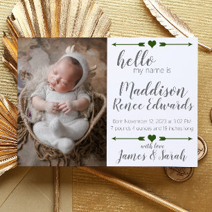 Bonjour nouveau faire-part de naissance bébé avec