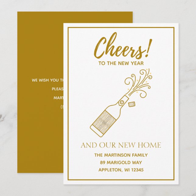 Bonjour Nouvel An Nouvel Adresses (Devant / Derrière)