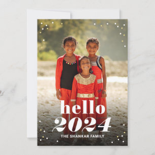 Bonjour Nouvelle Année Carte de Vœux Photo de Fête