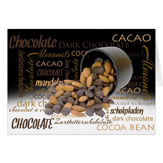 Bonjour Nuage de Mots aux Morceaux de Chocolat et  (Devant horizontal)