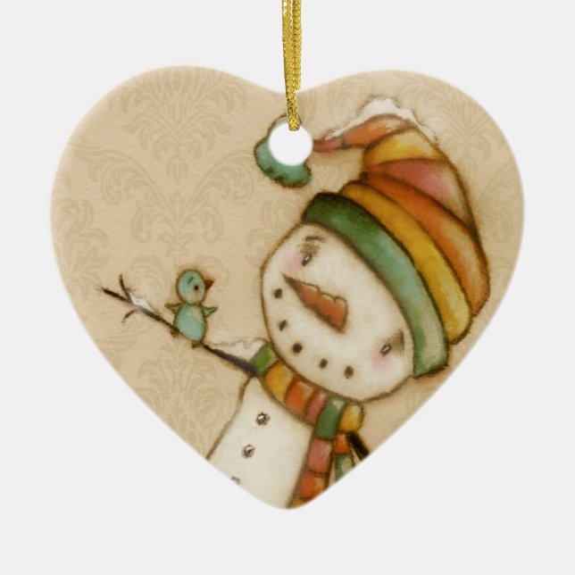 Bonjour oiseau bleu - ornement en céramique (Devant)