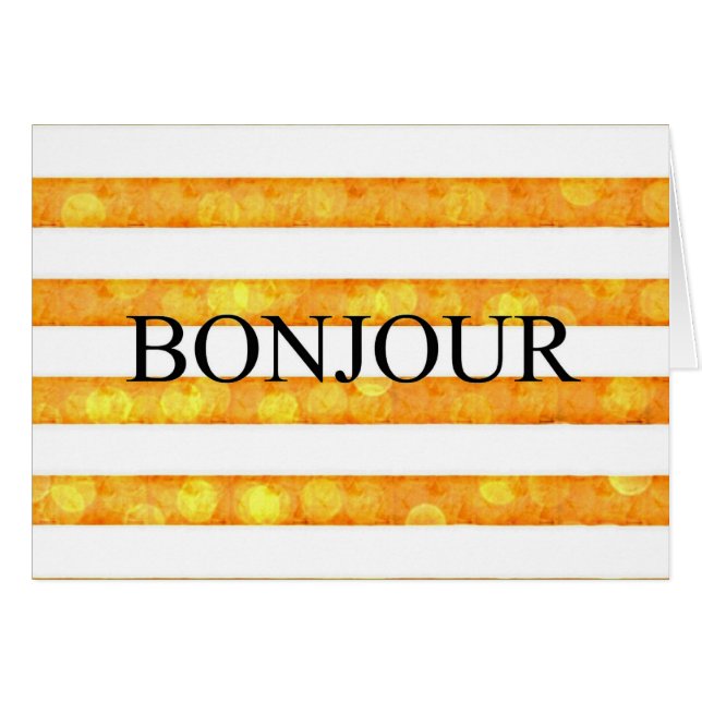 Bonjour Orange Rayure Bokeh (Devant horizontal)