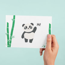 Bonjour - Panda thème carte pour notes plat