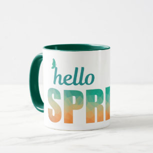 Bonjour papillon du printemps mug vert