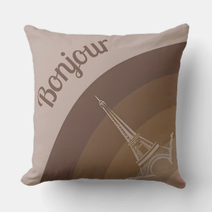 Bonjour Paris Tour Eiffel Oreillers
