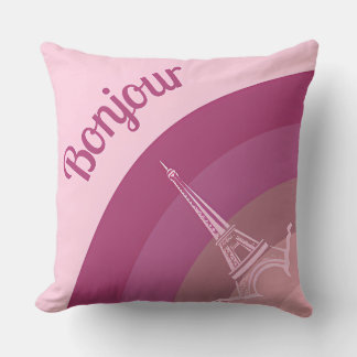Bonjour Paris Tour Eiffel Oreillers