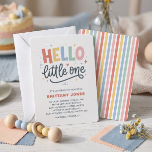 Bonjour Petit Invitation Baby Shower Colorée