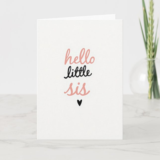 Bonjour Petite Soeur Carte Douce (Devant)