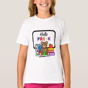 Bonjour Pré-K School Bear Girl's T-Shirt