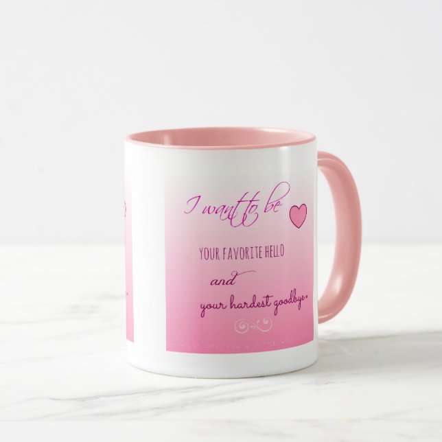 "Bonjour préféré" Mug de la Saint Valentin (Devant droit)