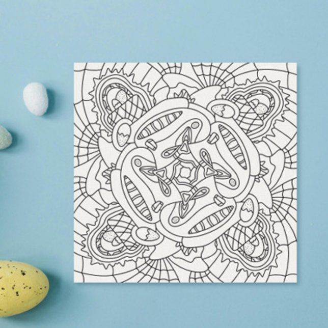 Bonjour Printemps : Bonne carte de coloriage de Pâ (Créateur téléchargé)