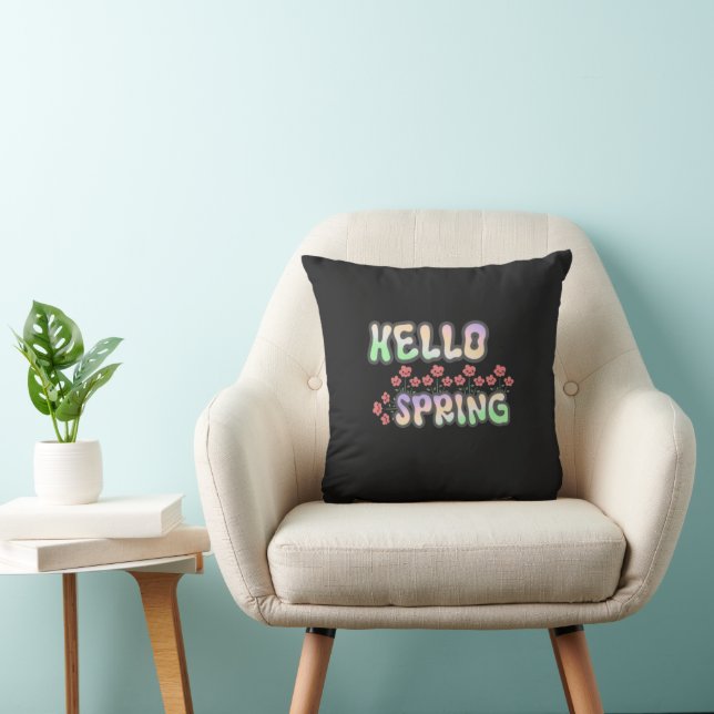 Bonjour Printemps | Coussin Décoratif Floral Frais (Chaise)