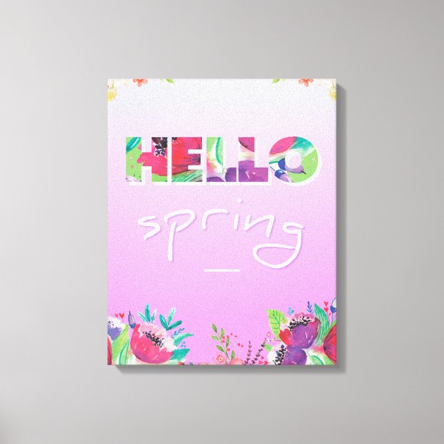 Bonjour Printemps, Fleurs, toile (Recto)