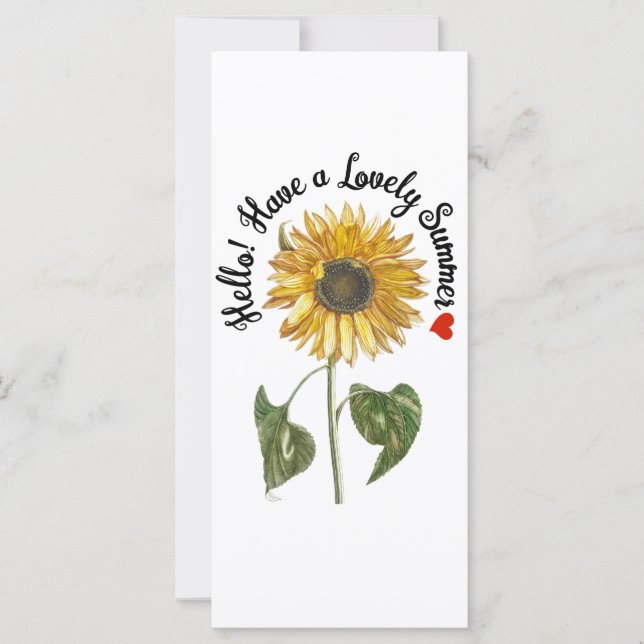 Bonjour ! Profitez d'un été agréable - tournesol V (Devant)