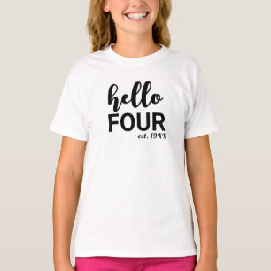 Bonjour Quatre T-shirt personnalisé Anniversaire