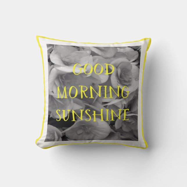 Bonjour, soleil Coussin de 16 po X16 po (Recto)