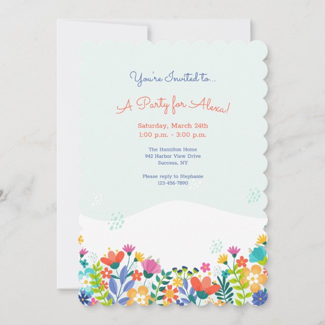 Bonjour Spring Party Invitation (Devant)