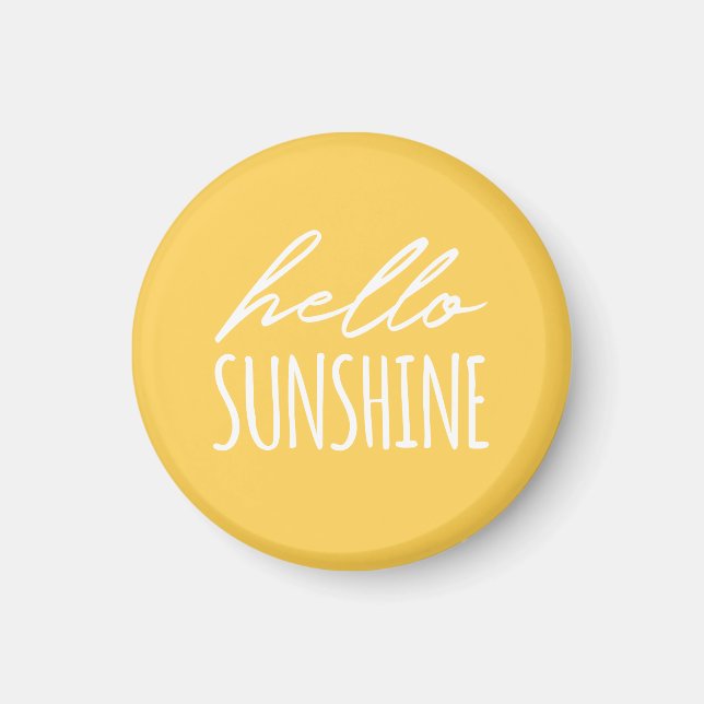 Bonjour Sunshine Magnet Jaune Ensoleillé (Devant)