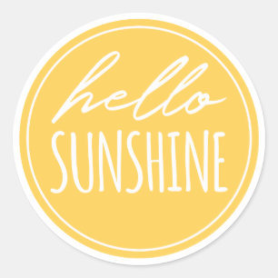 Bonjour Sunshine Moderne Sticker Jaune Sunny