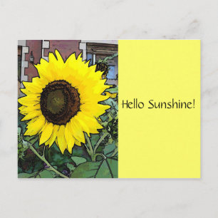 Bonjour Sunshine Sunflower Carte postale
