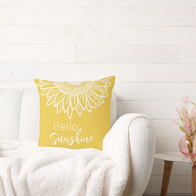 Bonjour Sunshine Sunflower Coussin extérieur (Canapé)