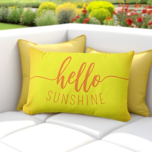Bonjour Sunshine Yellow Lumbar Coussins (Hello Sunshine Pillow: Brighten Up Your Outdoor Space! ☀️🌼)