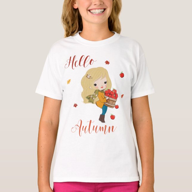 Bonjour T-shirt Automne pour filles et femmes (Devant)