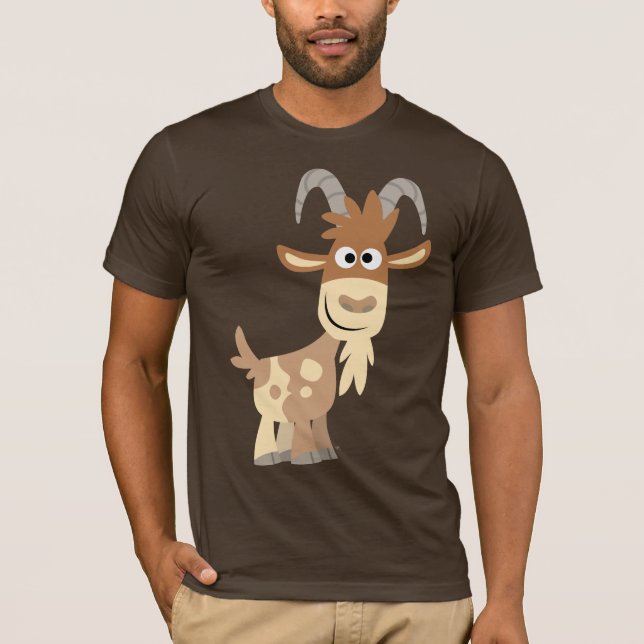 "Bonjour !" T-shirt de chèvre en caricature mignon (Devant)