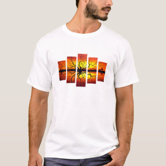Bonjour T-Shirt Graphique Palmier Rétro Coucher de