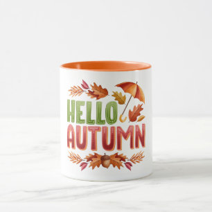 Bonjour Tasse Bicolore Automne   Cadeau Cosy d'Aut