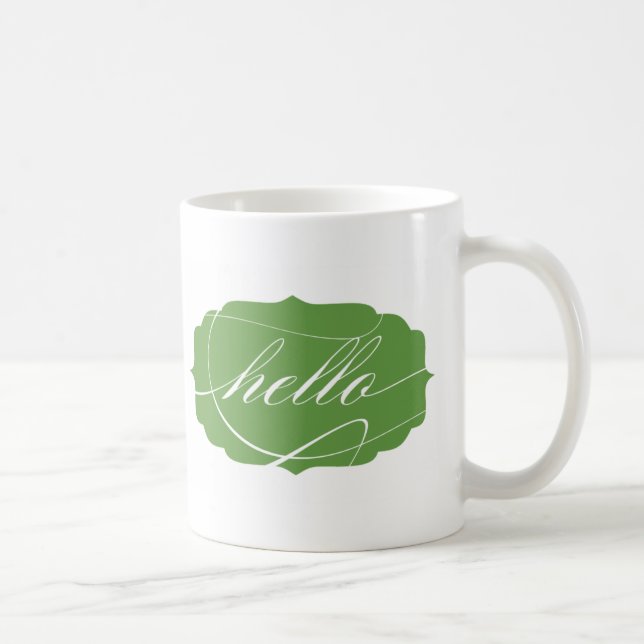 Bonjour tasse de café en vert (Droite)