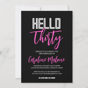 Bonjour trente 30e Invitation anniversaire