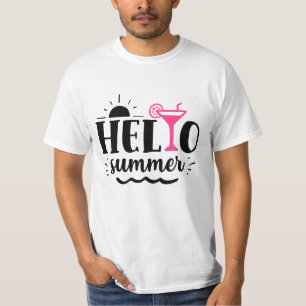 Bonjour typographie estivale citée tshirts