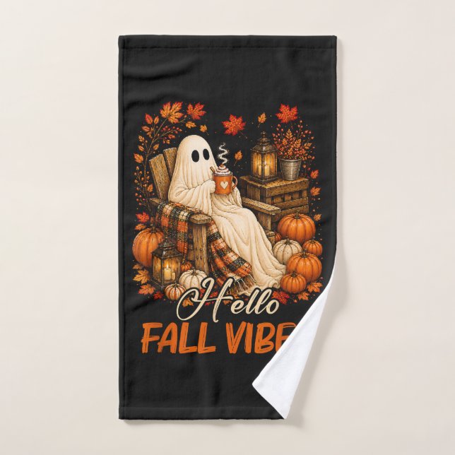 Bonjour Vibrations d'Automne Fantôme Mignon Citrou (Serviette à main)