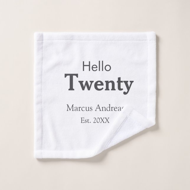 Bonjour vingt anniversaire ajouter nom est. Ajoute (Gant de toilette)