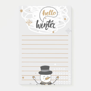 Bonjour Winter Snowman Post-It Notes