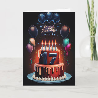 Bonne 17e carte d'anniversaire